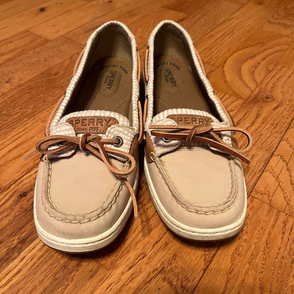 Sperry Pink Plaid Boat Shoes
